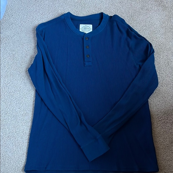 Men's Blue Henley Shirt - Picture 1 of 3
